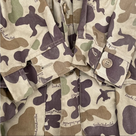 Bob Allen Ducks Unlimited Maynard Reese Hunting Coat Med Camo Jacket 1978 USA LH - Picture 16 of 16